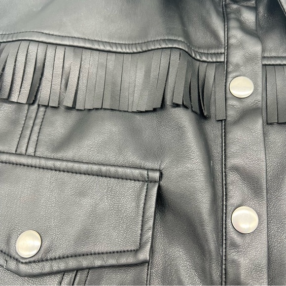 For Love & Lemons Afton Cropped Faux Leather Jacket – Size S - Picture 7 of 15